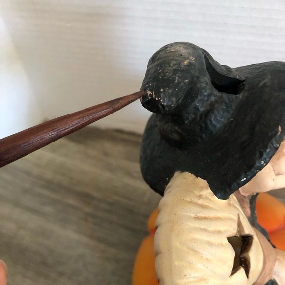 Vtg Halloween Witch and Jack O’Lantern Candle Holder - Picture 13 of 16